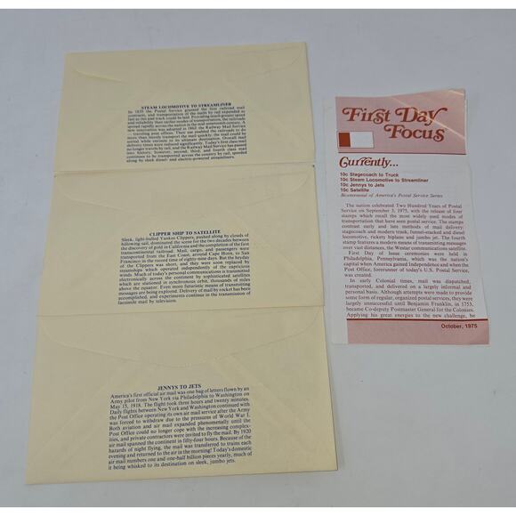 Bicentennial of America's Postal Service First Run Envelope Set of 18 Stamps - Picture 3 of 16